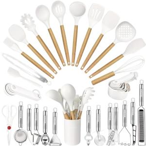 35-Piece Kitchen Utensils Set with Silicone Handles