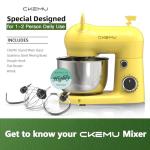 CKEMU Compact Stand Mixer with Stainless Steel Bowl