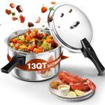 WantJoin 13Qt Aluminum Pressure Cooker with Safety Features