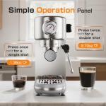 Compact 20 Bar Espresso Machine with Milk Frother