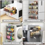 Magnetic Spice Rack Organizer with Hooks – 4 Pack