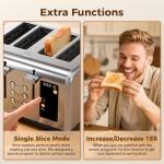 4-Slice Digital Touch Screen Stainless Steel Toaster
