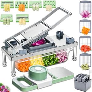 Stainless Steel Vegetable Chopper with 10 Blades