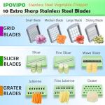 Stainless Steel Vegetable Chopper with 10 Blades
