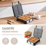 UVFAST Belgian Waffle Maker with Non-stick Plate