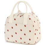 Stylish Insulated Strawberry Lunch Bag - Beige