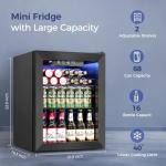 Feelfunn 1.7 Cu.Ft Glass Door Mini Fridge