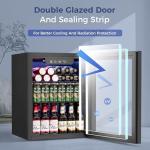 Feelfunn 1.7 Cu.Ft Glass Door Mini Fridge