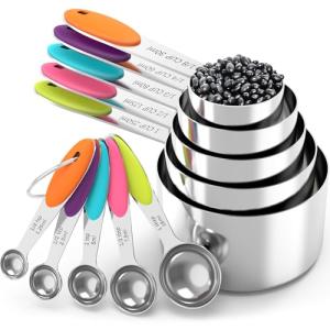 TILUCK Stainless Steel Measuring Cups and Spoons Set