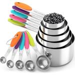 TILUCK Stainless Steel Measuring Cups and Spoons Set