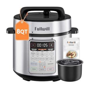 Fullwill 8QT Electric Pressure Cooker, 12-in-1 Multi-Use