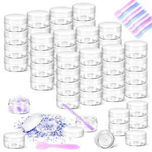 MotBach 50 Pack Clear Plastic Jars with Lids