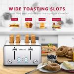 Geek Chef 4-Slice Stainless Steel Toaster with Extra Wide Slots