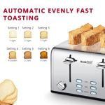 Geek Chef 4-Slice Stainless Steel Toaster with Extra Wide Slots