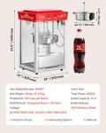 VEVOR 8oz Commercial Popcorn Machine - Red