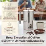 SterlingPro 2L Double Wall Stainless Steel Coffee Press