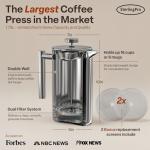 SterlingPro 2L Double Wall Stainless Steel Coffee Press