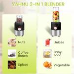 YAHHU 2-in-1 Portable Blender with Travel Bottles