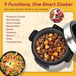CARORI 6 Quart 9-in-1 Electric Pressure Cooker