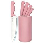 HENKELIVING 6-Piece Peach Pink Knife Set