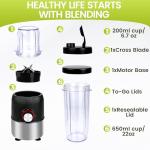 YAHHU 2-in-1 Portable Blender with Travel Bottles