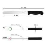 10-Inch Black Stainless Steel Bread Knife with Sheath
