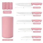 HENKELIVING 6-Piece Peach Pink Knife Set