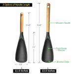VOVOLY Silicone Cooking Spoon Set, Black 2-Pack