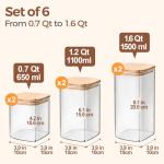 ComSaf Glass Storage Canister Set of 6