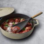 VOVOLY Silicone Cooking Spoon Set, Black 2-Pack