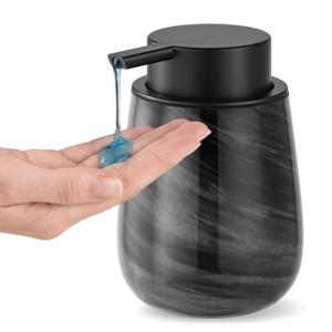 Marble Glass Liquid Soap Pump Dispenser - Black