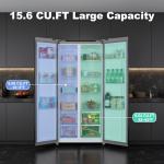 Iceblue 15.6 Cu.Ft. Side-by-Side Refrigerator - Black