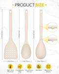 4-Piece Silicone Kitchen Utensils Set - Khaki