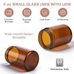 4oz Amber Glass Jars with Lids - 4 Pack