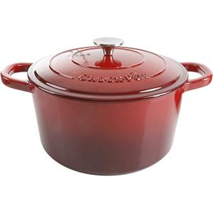 Scarlet Red 7-Quart Cast Iron Dutch Oven