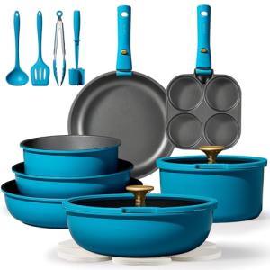 CAROTE 21-Piece Nonstick Cookware Set with Removable Handle