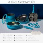 CAROTE 21-Piece Nonstick Cookware Set with Removable Handle