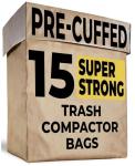 Heavy Duty Kitchen Trash Compactor Bags - 15 Pack