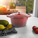 Scarlet Red 7-Quart Cast Iron Dutch Oven