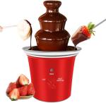 Red Mini Chocolate Fountain Machine with Tray