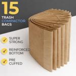 Heavy Duty Kitchen Trash Compactor Bags - 15 Pack