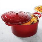 Scarlet Red 7-Quart Cast Iron Dutch Oven