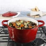 Scarlet Red 7-Quart Cast Iron Dutch Oven