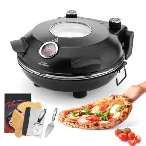 YIBAKE 12-Inch Electric Pizza Oven with Timer