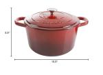 Scarlet Red 7-Quart Cast Iron Dutch Oven