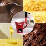 4-Piece Ceramic Fondue Cup Set with Forks