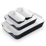 Sweejar 4-Piece Ceramic Bakeware Set, Navy