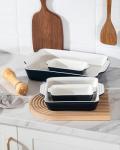 Sweejar 4-Piece Ceramic Bakeware Set, Navy