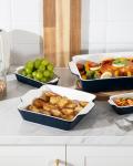 Sweejar 4-Piece Ceramic Bakeware Set, Navy