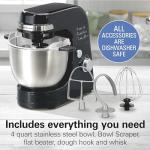 Hamilton Beach 4-Quart Electric Stand Mixer, Black